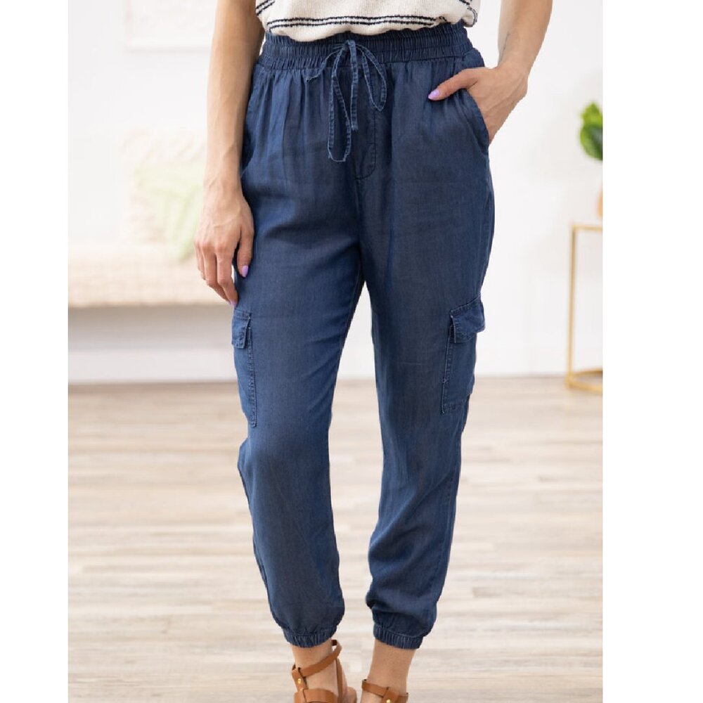 Navy Cargo Joggers